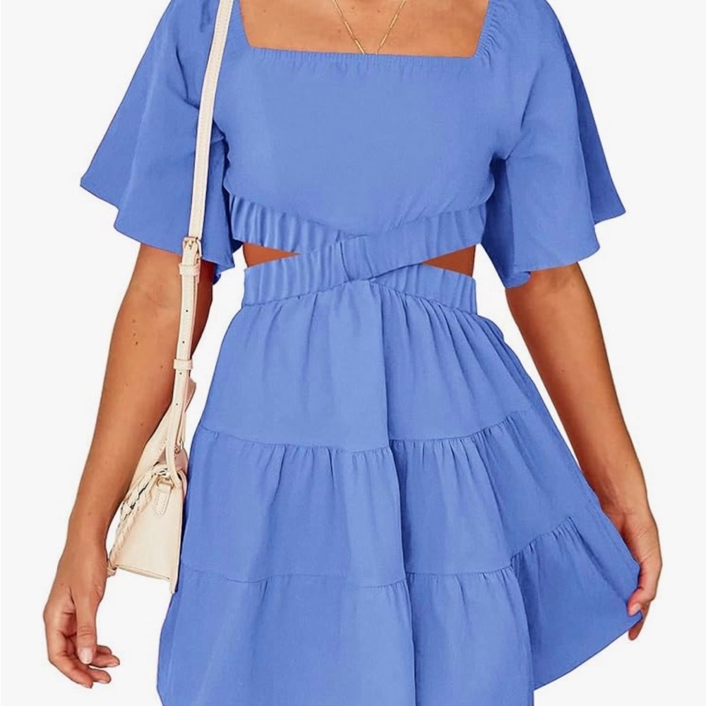 NWT Dressin Blue Mini Dress with cutouts